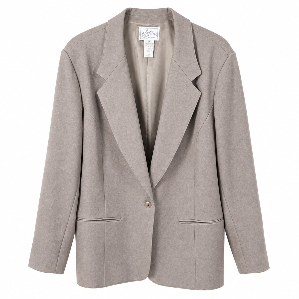 Levi Strauss Bend Over Blazer Women 44 Taupe Single Button Vintage Officecore